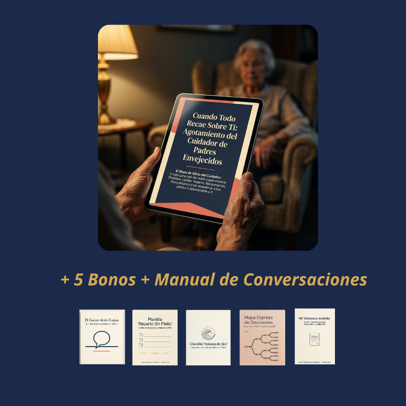Cuando Todo Recae Sobre Ti: Agotamiento del Cuidador de Padres Envejecidos + 5 BONOS Exclusivos + Manual de Conversaciones Incómodas